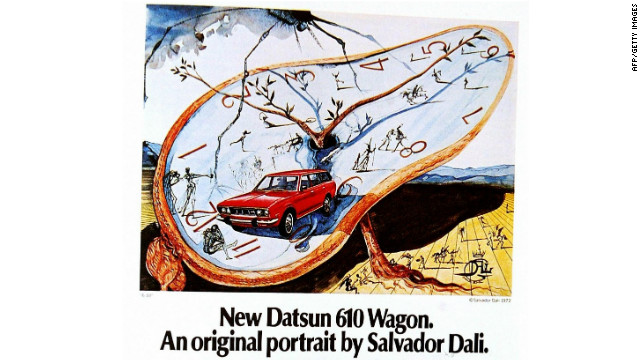 Dalí colaboró con un dibujo en la promoción del Datsun 610 de Nissan